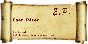 Eger Péter névjegykártya