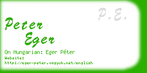 peter eger business card